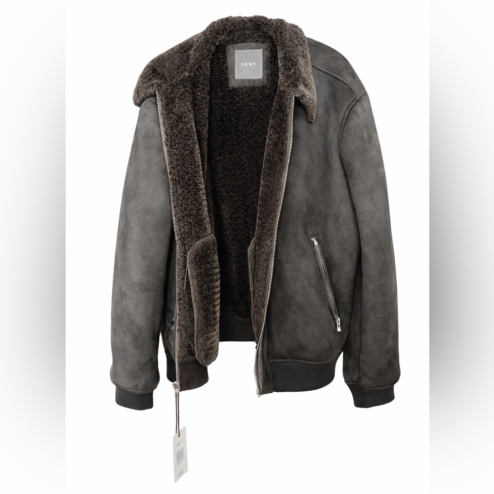 DKNY Men's Charcoal Bomber Jacket.